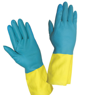 Γάντια LATEX/NEOPRENE (μπλε-κίτρινο)